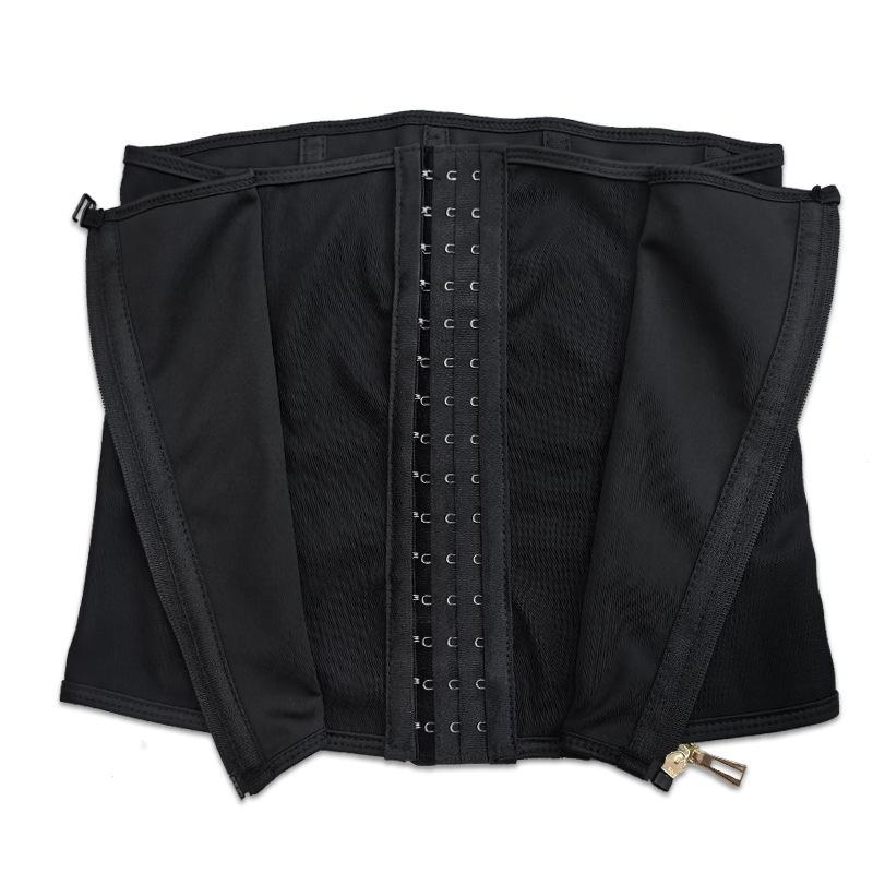 Waist Cincher Corset: Zipper, 9 Bones, Tummy Control Yoga Exercise Trainer