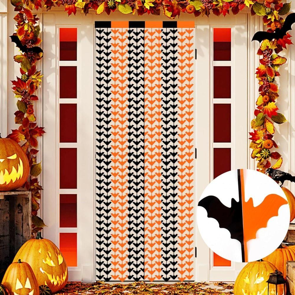 Easy To Install Halloween Foil Fringe Curtains Unbreakable Photo Booth Props  Anniversary