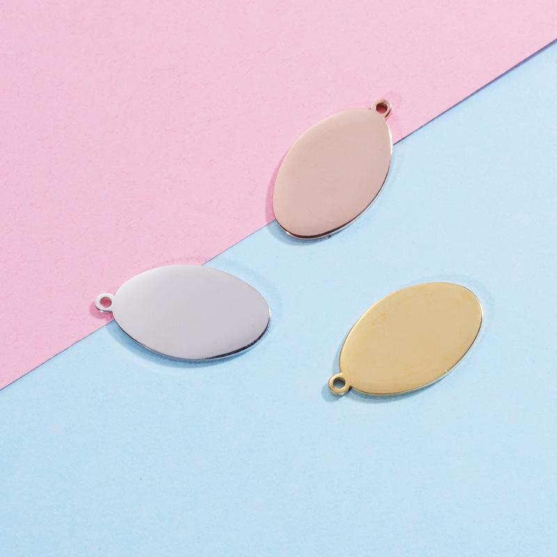 

Geometric Oval Mirror Stainless Steel Tag for DIY Jewelry золотой