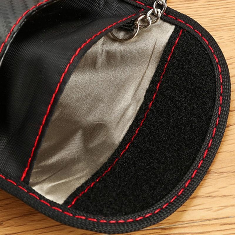 Protector Bag for Car for Key Fob Leather Car for Key Signal Blocking Pouch for Case for Car Security Anti-Theft Black R