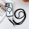 Crossboby Lanyard Plating Clear Phone Case For iPhone 16Plus 15 14 13Pro Max For Magsafe Magnetic Necklace Cord Rope Strap Cover