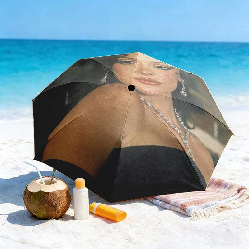 1pc German Top Singer Ayliva Umbrella Portable Folding Umbrella Iron Frame Hole Bone Structure Outdoor Home Umbrella