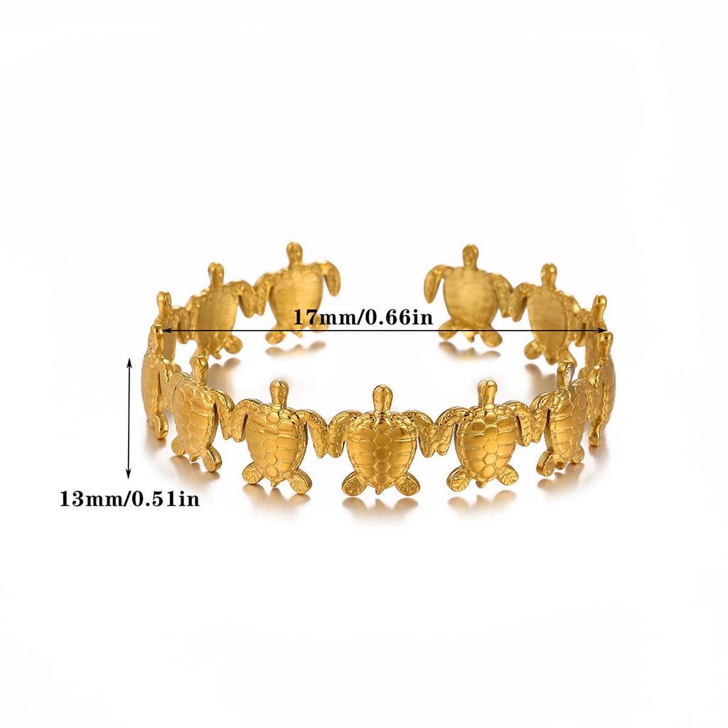 Retro Ocean-Style Conch Seashell Stainless Steel Stackable Bracelet and Ring Set