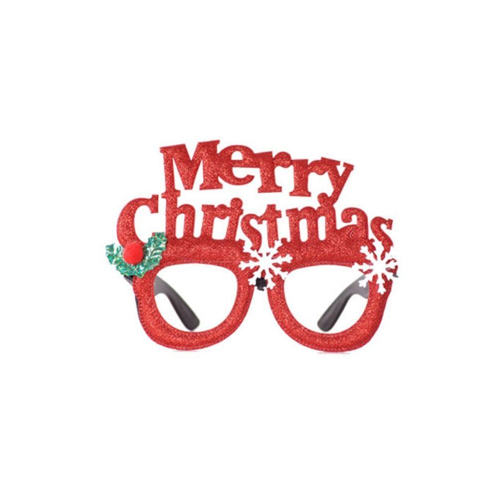Plastic Merry Christmas Glasses Decorative Deer Horn Glasses Santa Snowman Glasses  Christmas