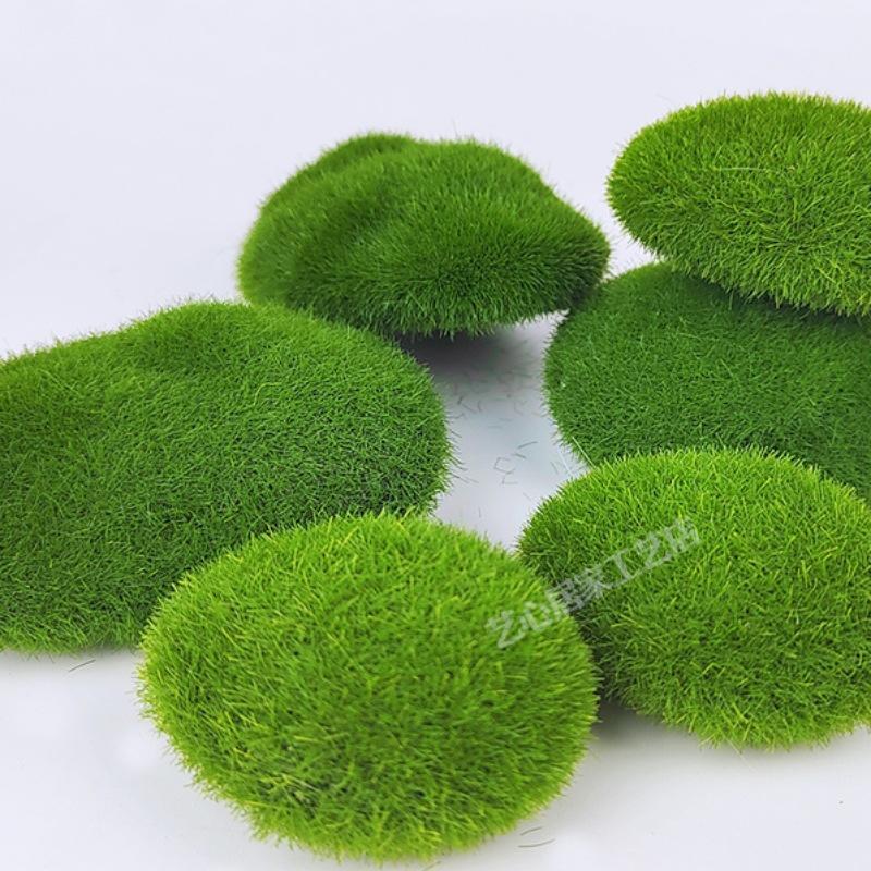 Moss Green Artificial Foam Pebble Decoration for Micro Landscape and Flower Arrangements