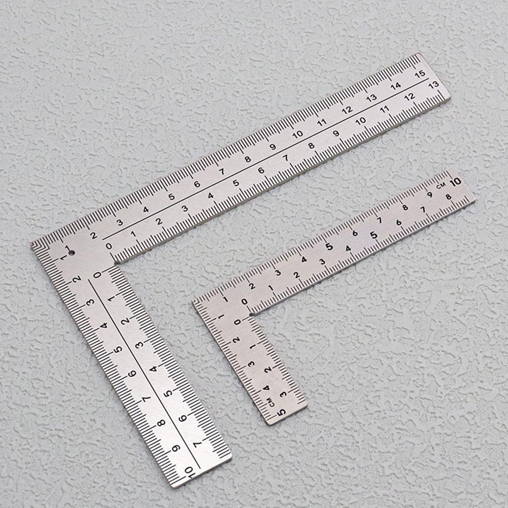 2 Stück Mini-Rechtwinkliges Lineal Edelstahl-Winkelmesser 90-Grad-Drehlineal Präzisions-Bauwinkel Mini-Rahmenlineal