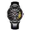 Trendy Men's Sports Car Wheel Hub Design Watch with 3D Racing Elements