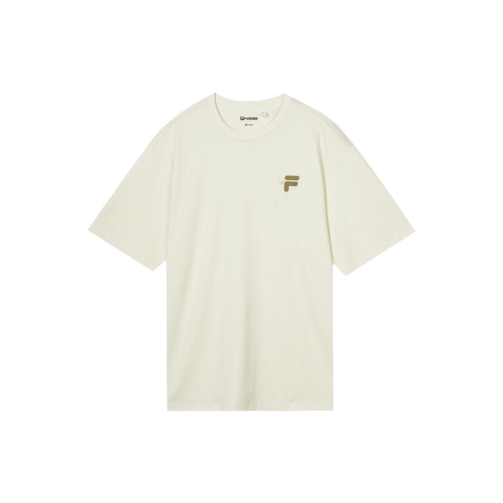 Fila Fusion Tokyo Studio Series Logo Print Loose Fit Sports Casual Crew Neck Short Sleeve T-Shirt Unisex Tops Lactose T11U313102F-BG