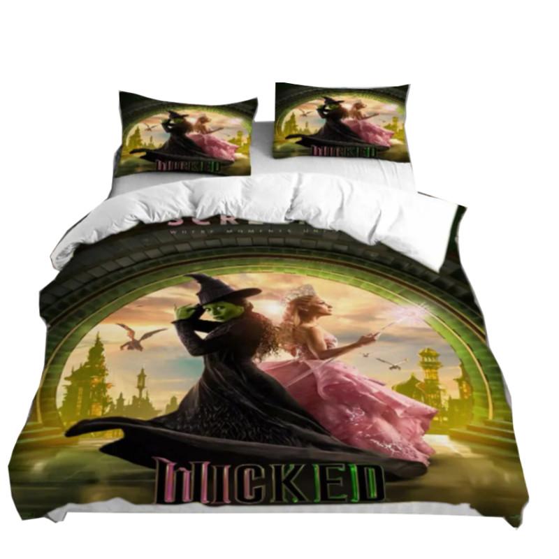 The Wicked Printed Bed Duvet Cover Pillowcase Three Piece Set For Toddler Bedroom Decor