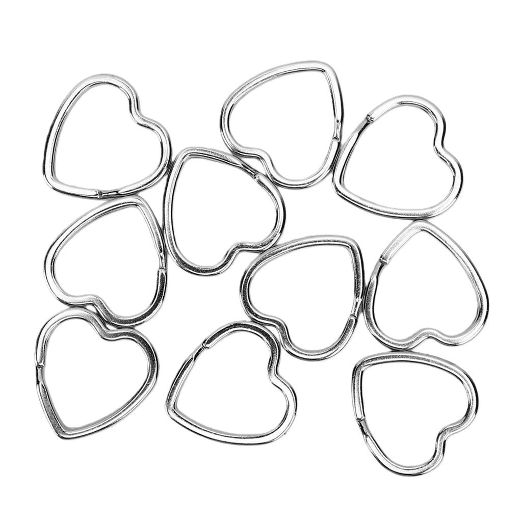 10pcs Metal Keychain Clasp Key Holder Rings for Craft Hanging License Plate Silver