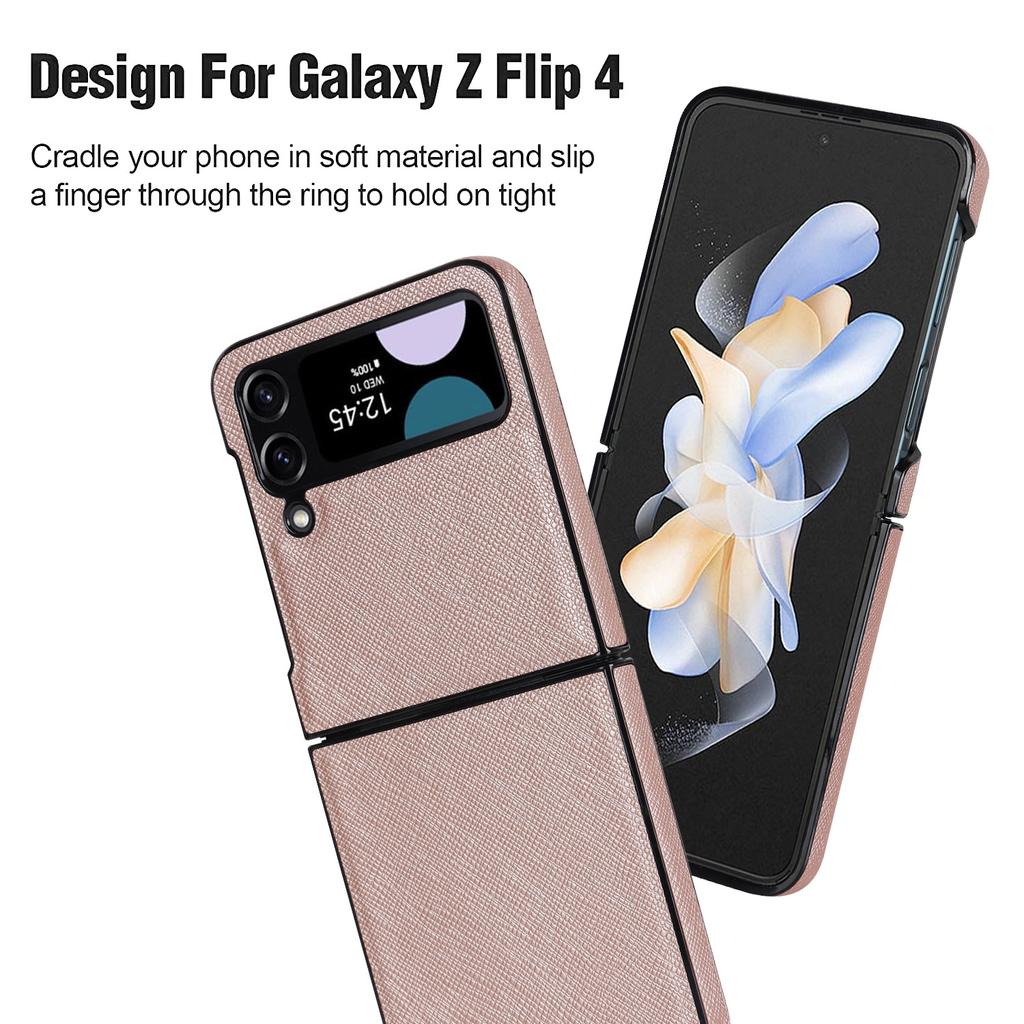Samsung Z Flip6 5 4 3 Folding Phone Case Anti Fingerprint Z Fold6 Cross Print Leather Protective Case