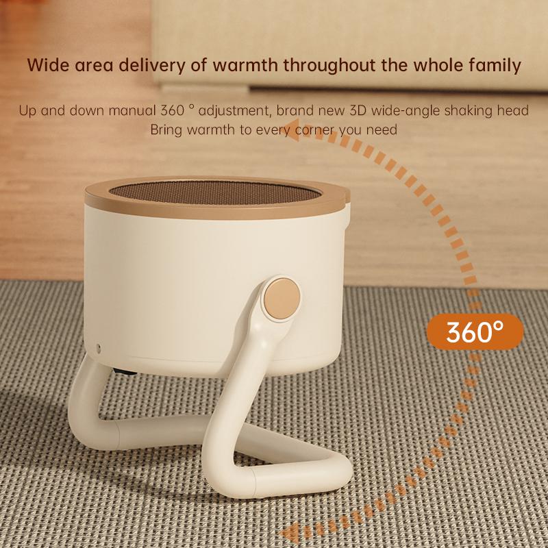 Portable Compact Desktop Heater Energy Saving with Intelligent Temperature Control and 360 Degree Airflow Adjustment