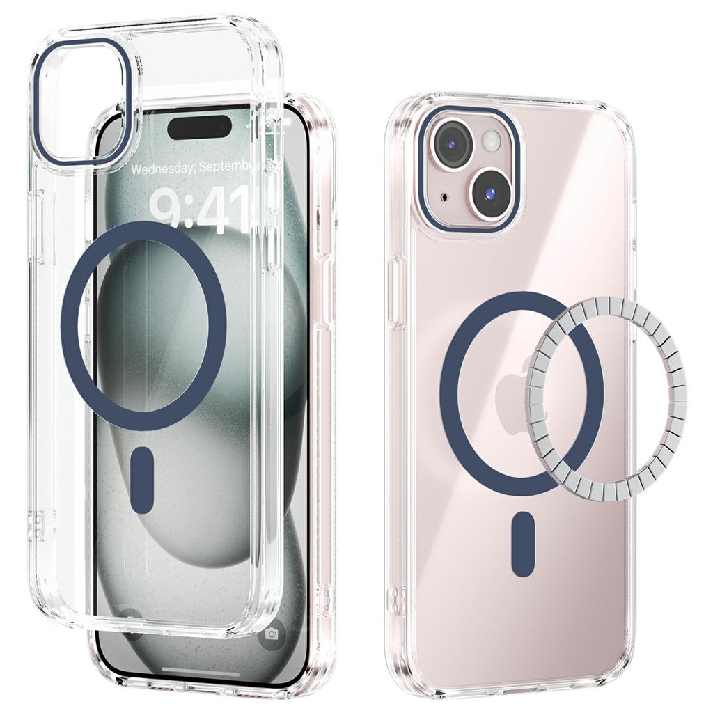 For iPhone 14 Case Compatible with MagSafe Anti Scratch Clear TPU PC Phone Back Cover