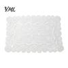 Retro European Style Table Linens Lace Placemat, White Floral Doilies, Embroidered Mat, Elegant Photo Backdrop Prop Sheer Mesh Doily for Tea