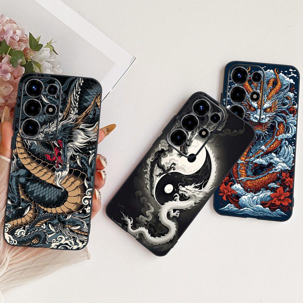 For Itel S26 Ultra Super 26 Ultra Phone Case Cute Cat Dragon Cartoon Design Back Cover Black Soft Silicone Casing S688LN