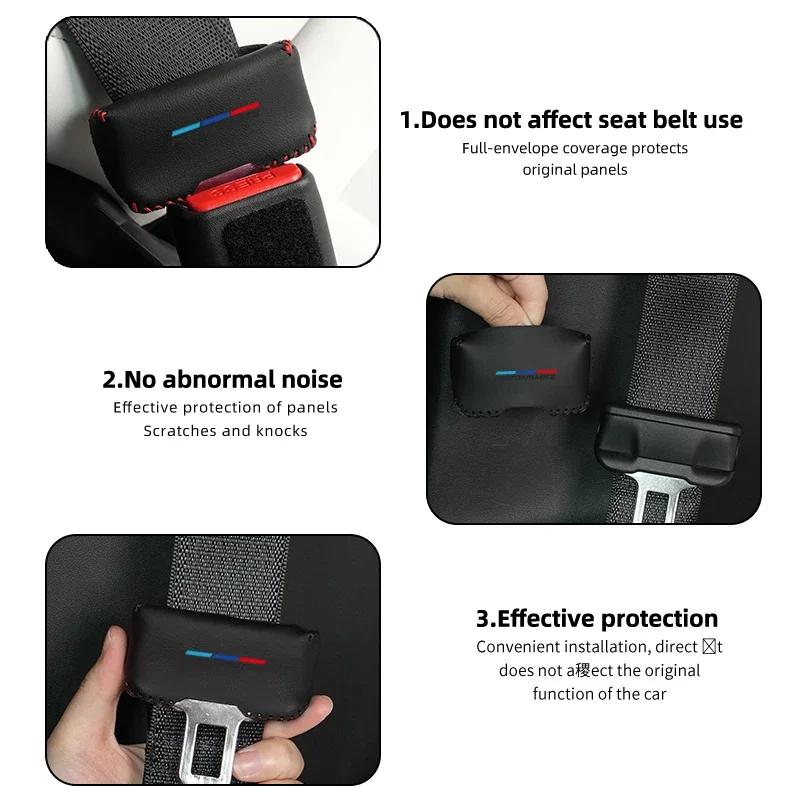 New PU Leather Clip Buckle Protector Car Safety Belt Buckle Cover For BMW E90 E91 E92 E93 E60 E61 F10 F07 E63 E64 F12 F13 G