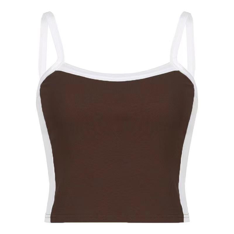 Sleeveless Knitted Crop Tops Green Sexy Basic Patchwork 2023 Summer Casual Backless Y2k Vintage Tank Top Women