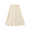 Woolen High-Waisted A-Line Eight-Panel Midi Skirt for Women - Elegant and Versatile for Autumn/Winter