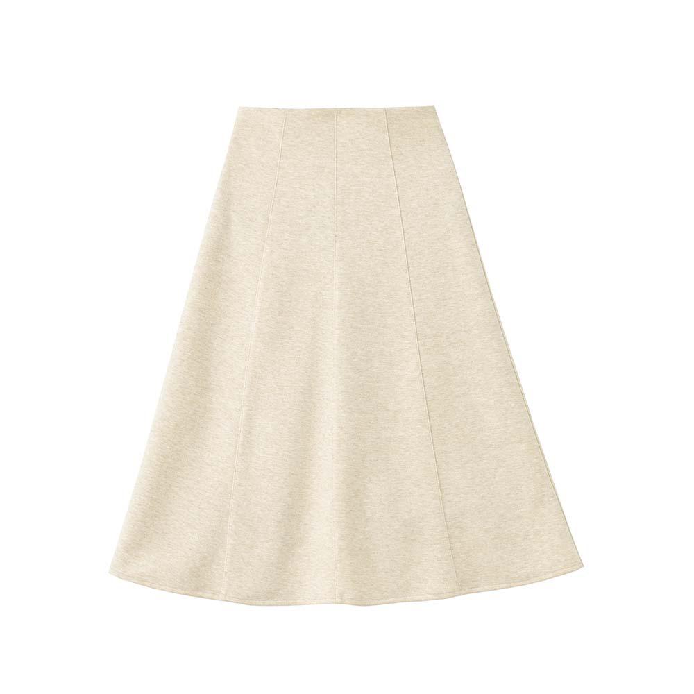 Woolen High-Waisted A-Line Eight-Panel Midi Skirt for Women - Elegant and Versatile for Autumn/Winter