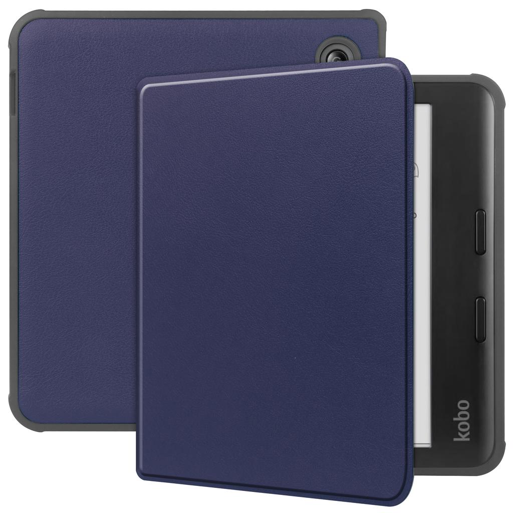 For Kobo Libra Colour Case PU Leather+TPU E-Reader Cover Support Auto Wake/Sleep