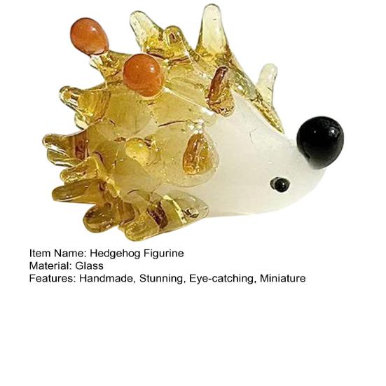 Handgeblasene Igel-Figur Mini-Glas-Tier-Skulptur Sammlerstück Geschenk für Zuhause Schlafzimmer Tischdekoration