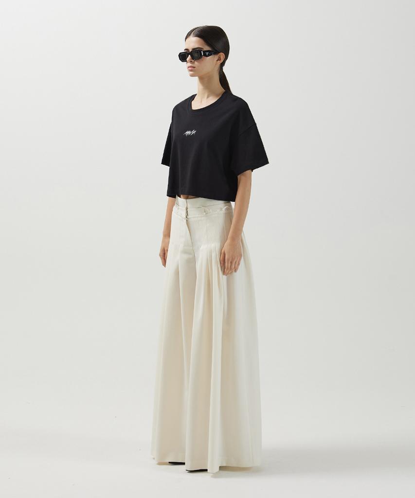 Meuameu Logo Wide Crop T-Shirt