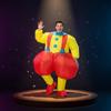 Inflatable Clown Costume Funny Suit with Blower Full-Body Jumpsuit for