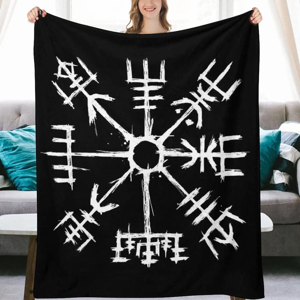 Norse Mythology Viking Blanket Odin Rune Nordic Decorative Flannel Blanket