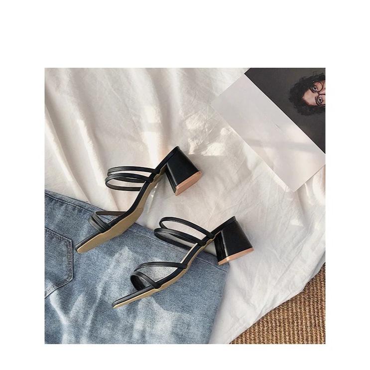 Women High Heel Sandals Summer Casual Female Shoes Woman Square Heel Open Toe Ankle Strap Ladies Sandalias Wedge Shoe 2024 New