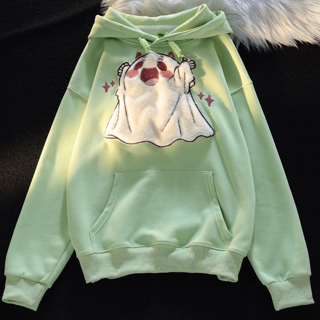 Ladies Fashion Casual Long Sleeve Round Neck Hoodie Pullover Top With  Pockets