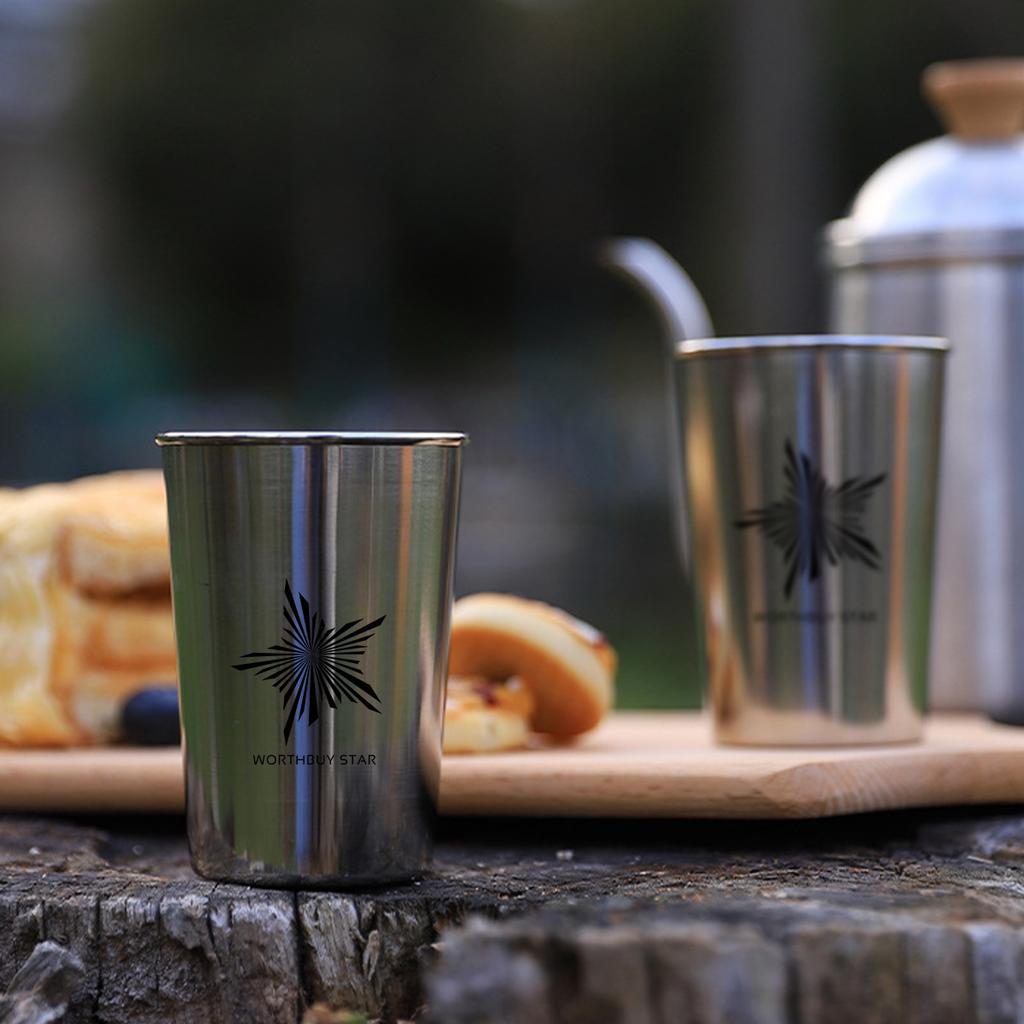 4pcs/set Outdoor Travel Stainless Steel Water Cups Portable Tumbler Beer Cups With Case Mini Whisky Wine Glasses Set Drinkware