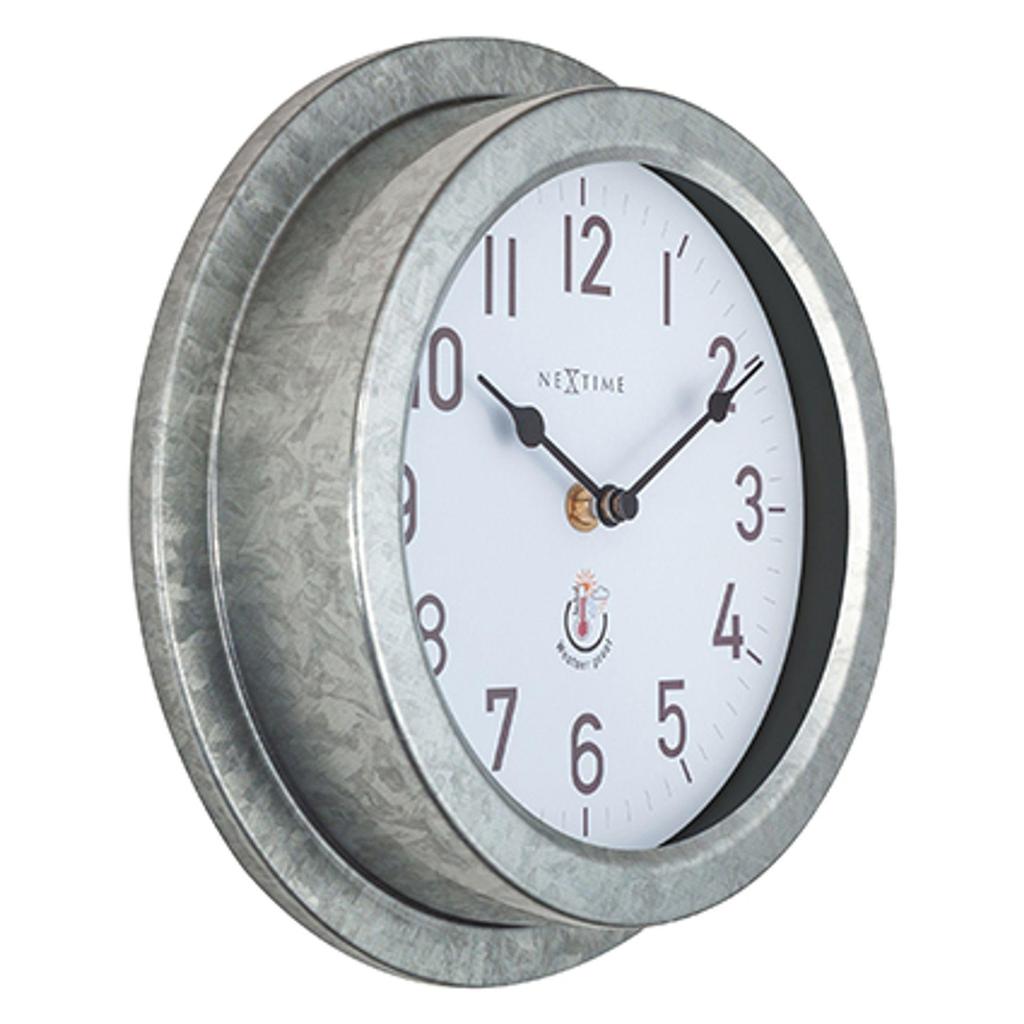 Nextime Poppy Galvanised Colour Wall Clock - 22cm