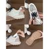 Pigskin version~ Korean niche dopamine mandarin duck belt inner height-increasing casual shoes women's 2025 breathable thick-soled German training sh