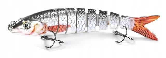 Leurre Pike Zander Articulé F145 Argent-Rouge