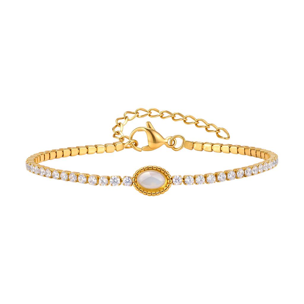 Wind Stainless Steel Zircon Chain Bracelet, High-End Luxury Women'S Jewelry Br-2740