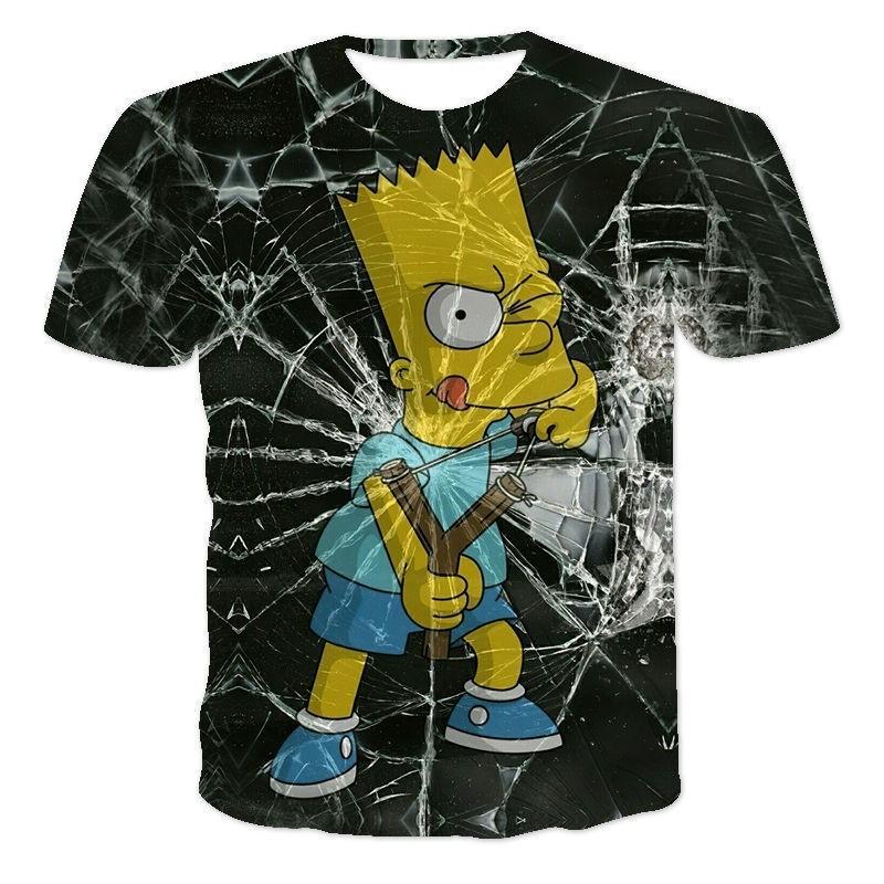 

Summer T-shirt THE SIMPSONS 3D Digital Printed Men s Breathable Round Neck Short Sleeved T-shirt 6XL