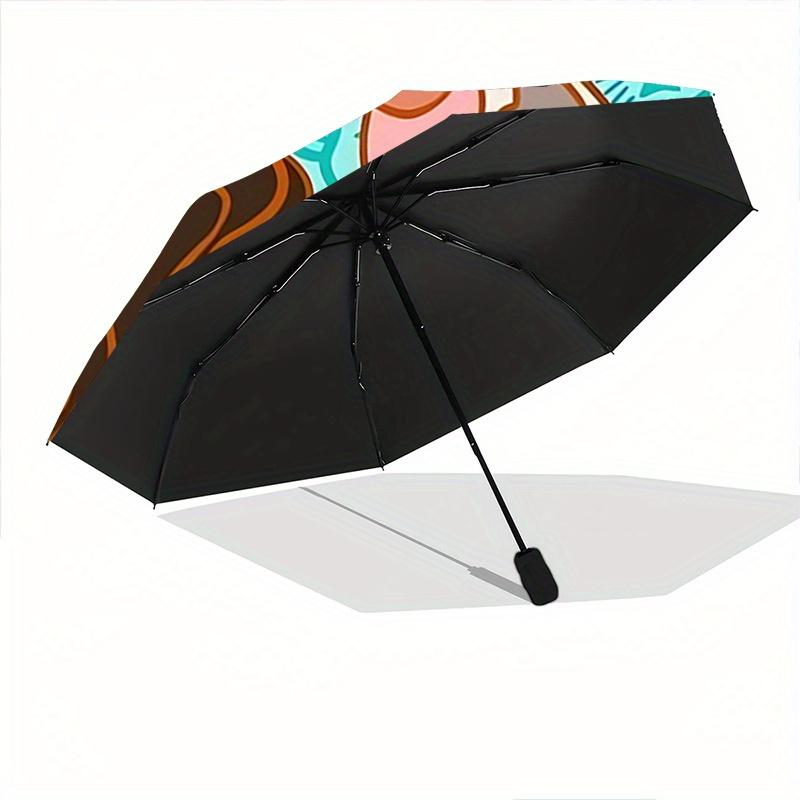 1pc Moana's Adventure: Automatic Opening/Closing Umbrella with Portable Tri-Fold Design, 8-Bone Iron Frame - Perfect Outdoor Gift for Fans,