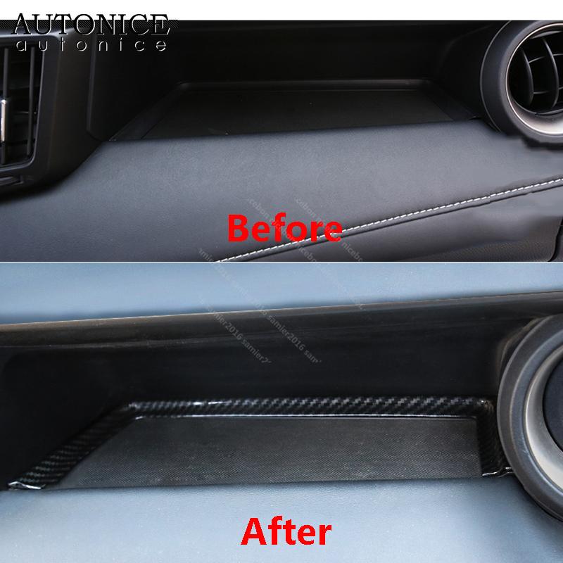 Carbon Fiber Color Inner Right Storage Box Stripe Decorator Trim for Toyota RAV4 2013 2014 2015 2016 2017 2018