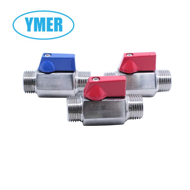 PN63 Stainless Steel 304 Double Male Thread Mini Ball Valve – 1 Inch for Hot/Cold Water