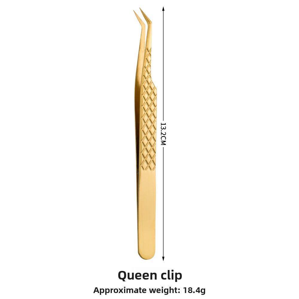 Golden High Precision Net Pattern Eyelash Extension Tweezers, Professional Beauty Lash Feather Clip, Durable False Eyelash Graft