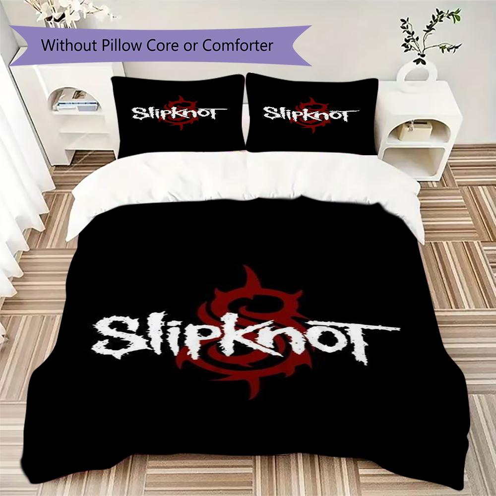 Slipknot Pattern Bedding,Quilt Set Quilt Cover Pillowcase Home Birthday Gift(1 * Duvet Cover + 2 * Pillowcase, Without Core)_lx