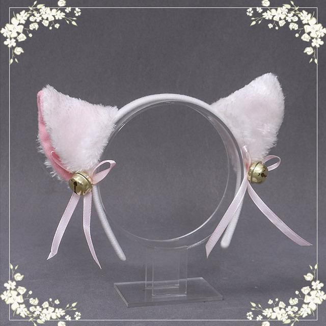 

Animal Plush Cat Tail Cosplay Anime Lolita Girl Maids Cute Beast Bells Tail Handmade Accessories Party Costume Props