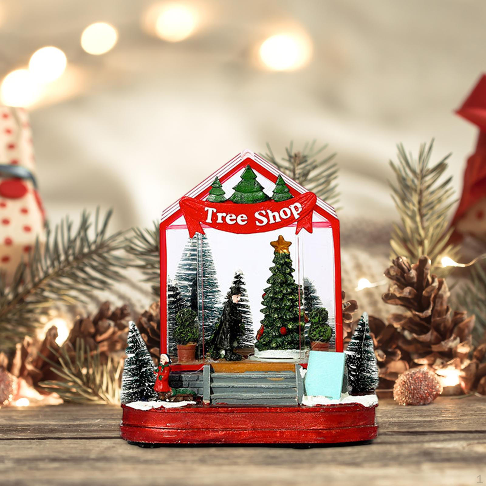 

Festive LED Lighted Christmas Village House Decorative Miniature Landscape for Home Decoration Tree