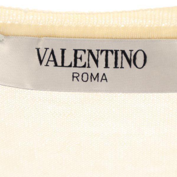 VALENTINO Long sleeve V neck sweater 48 beige knit Women Used