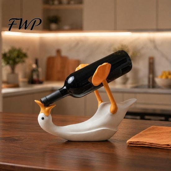 Gans Weinflaschenhalter Flaschenhalter, 3D Gedrucktes Gestell, Tischdisplay Ständer für Zuhause Büro Bars, Dekoratives Geschenk Liebhaber Praktisch