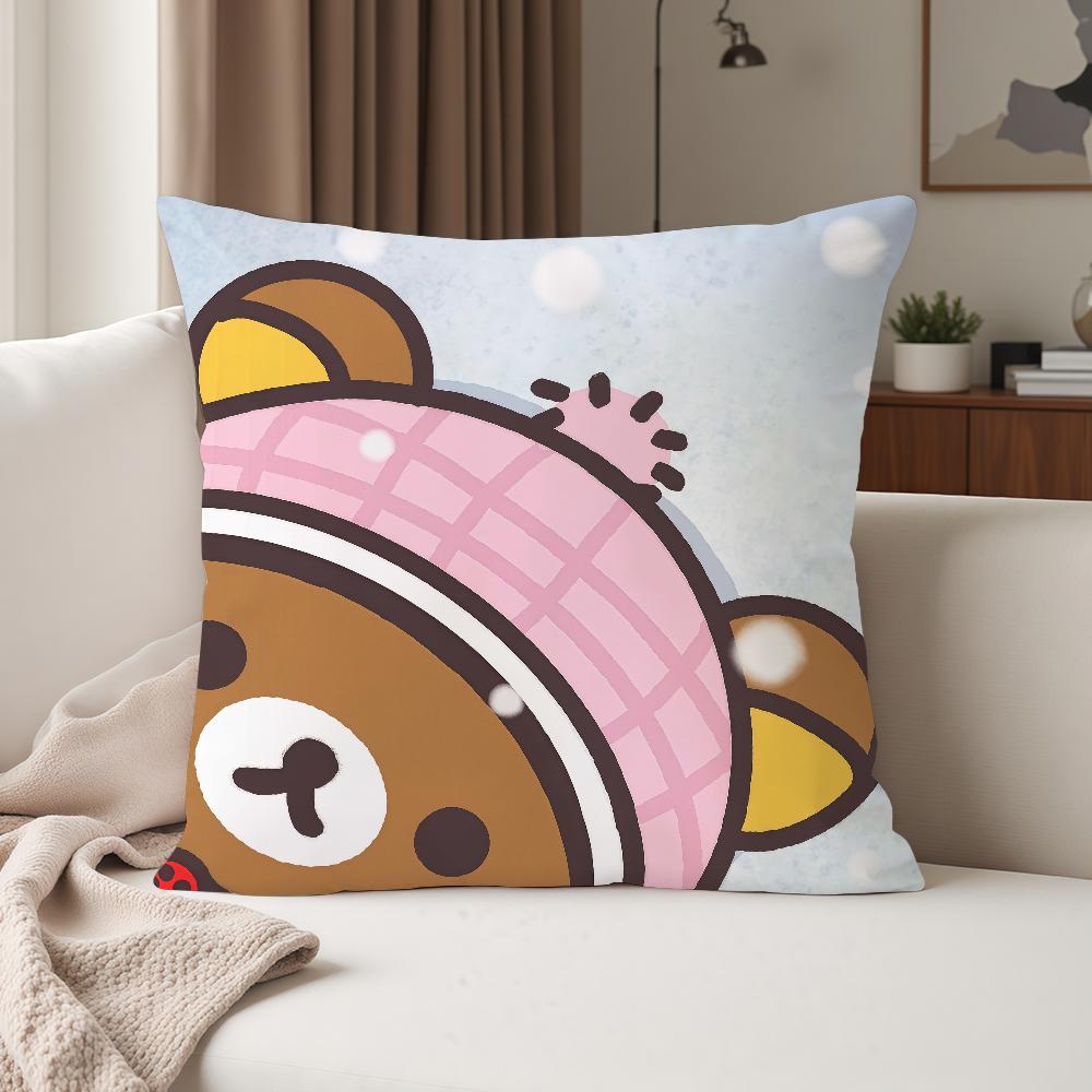 Cartoon Rrilakkuma Anime Pillow Case Suitable For Bedrooms Living Rooms Cars Home Decoration