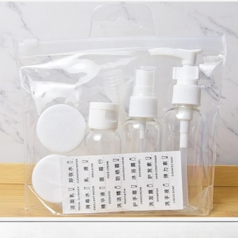 8-i-1 Reiseflaske Påfyllingssett Kosmetikk Lotion Spray Lotion & Ansiktskrem Krukke Skjønnhet Sub-flaske