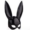Black Bunny Ear Rabbit Mask Women Masquerade Anime Cosplay Full Face Headwear Easter Halloween Eve Event Accessories