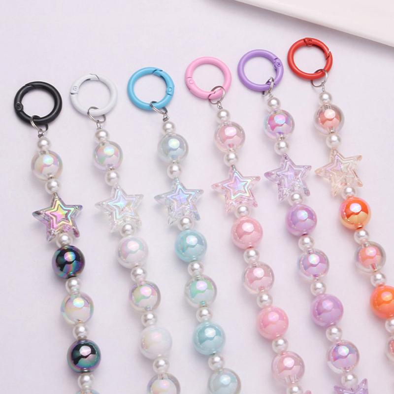 Creative Colorful Beaded Phone Chains Earphone Bag Pendant Ornaments Jewelry Toy
