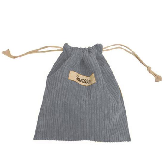 Cosmetic Bag Portable Corduroy Makeup Storage Bag Drawstring Design Jewelry Storage Pouch for Home Travel